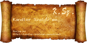 Kandler Szalóme névjegykártya